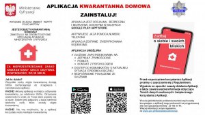 plakat promujący aplikacja kwarantanna domowa