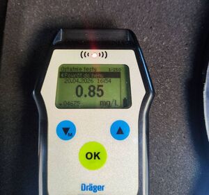 Zdjęcie badania z alkomatu.