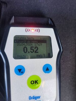 Zdjęcie badania z alkomatu.